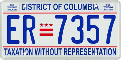DC license plate ER7357