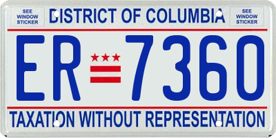 DC license plate ER7360