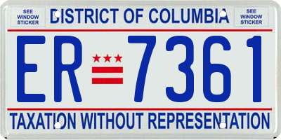 DC license plate ER7361