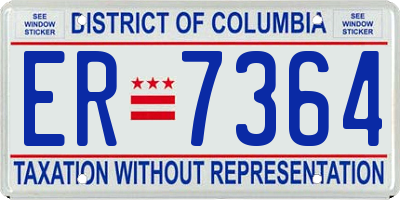 DC license plate ER7364
