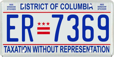 DC license plate ER7369
