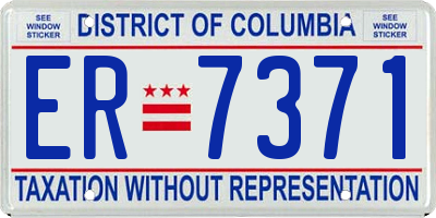 DC license plate ER7371