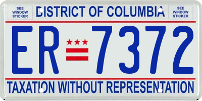 DC license plate ER7372
