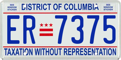 DC license plate ER7375