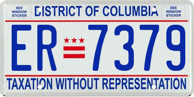 DC license plate ER7379