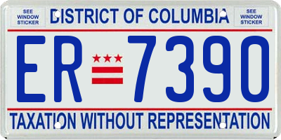 DC license plate ER7390
