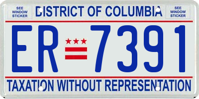 DC license plate ER7391