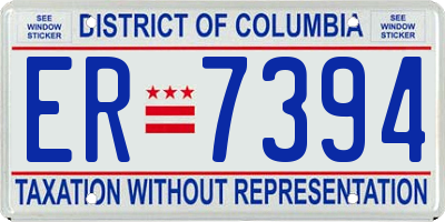 DC license plate ER7394