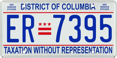 DC license plate ER7395