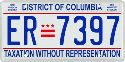DC license plate ER7397