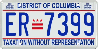 DC license plate ER7399