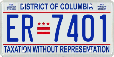DC license plate ER7401