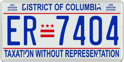 DC license plate ER7404