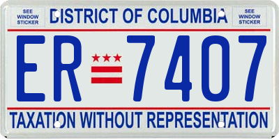 DC license plate ER7407