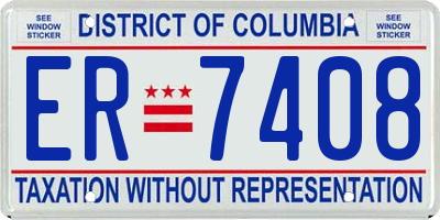 DC license plate ER7408