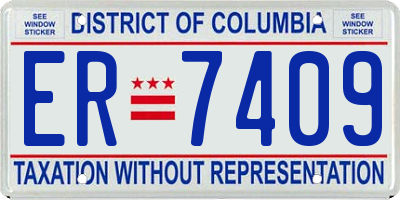 DC license plate ER7409