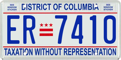 DC license plate ER7410