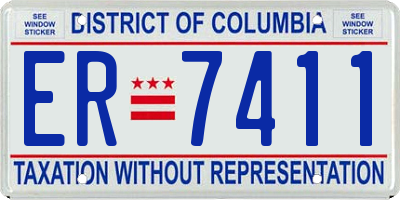 DC license plate ER7411