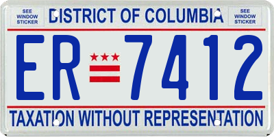 DC license plate ER7412