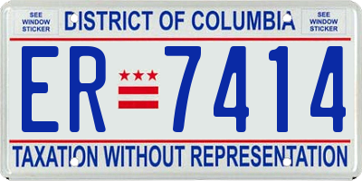 DC license plate ER7414