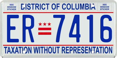 DC license plate ER7416