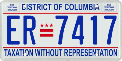 DC license plate ER7417