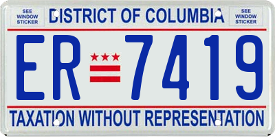 DC license plate ER7419