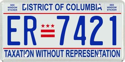 DC license plate ER7421