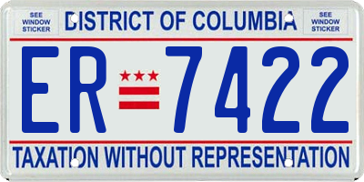 DC license plate ER7422