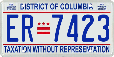 DC license plate ER7423