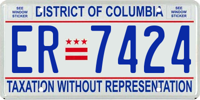 DC license plate ER7424