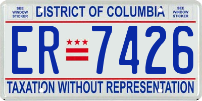 DC license plate ER7426