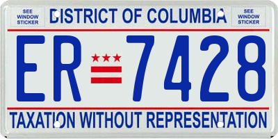 DC license plate ER7428