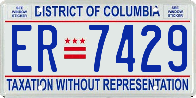 DC license plate ER7429