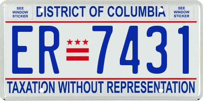 DC license plate ER7431