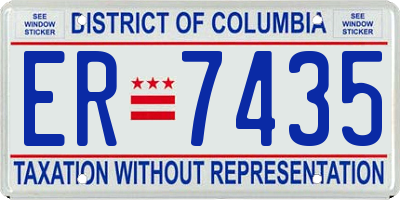 DC license plate ER7435