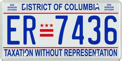 DC license plate ER7436