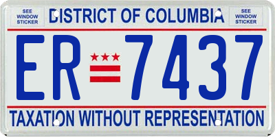 DC license plate ER7437