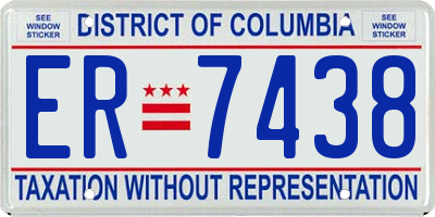 DC license plate ER7438