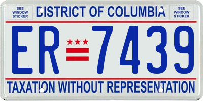 DC license plate ER7439