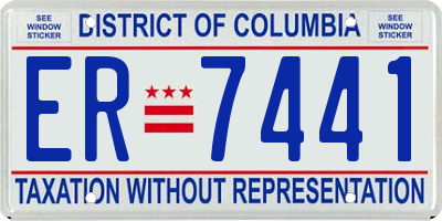 DC license plate ER7441