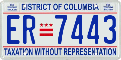 DC license plate ER7443