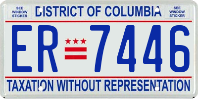 DC license plate ER7446