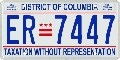 DC license plate ER7447