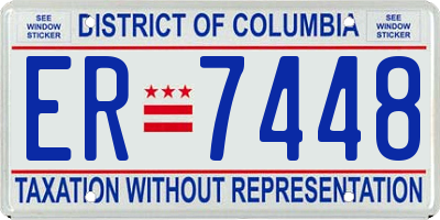 DC license plate ER7448