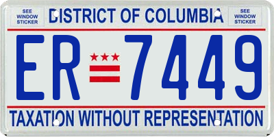 DC license plate ER7449