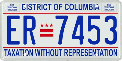 DC license plate ER7453