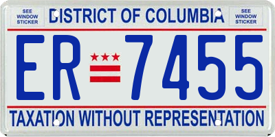 DC license plate ER7455