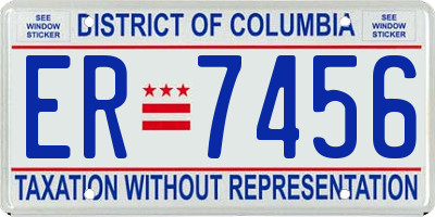 DC license plate ER7456