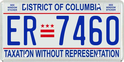 DC license plate ER7460